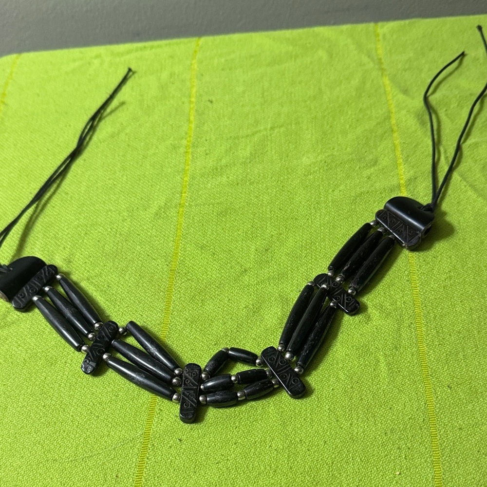 Elegant Black Beaded Necklace